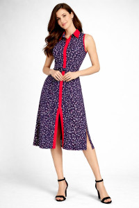 Платье женское №39066 кулирка (р-ры: 46-60) темно-синий