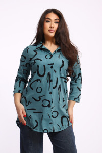 Туника женская №24231 кулирка (р-ры: 46-64) темно-зеленый