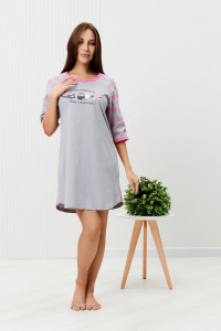 Сорочка женская №42313 кулирка (р-ры: 44-54) серый