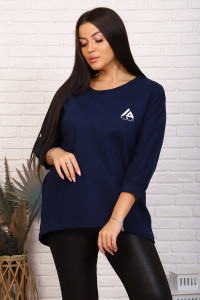 Туника женская №33511 кулирка с лайкрой (р-ры: 50-64) синий