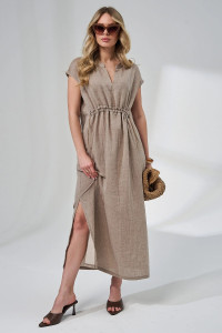 Платье женское "Эко-Муслин" 2478-Мус муслин (р-ры: 48-58) мокко