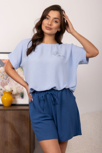 Костюм двойка женский 2182/1 жатка кантри (р-ры: 48-62) синий-голубой