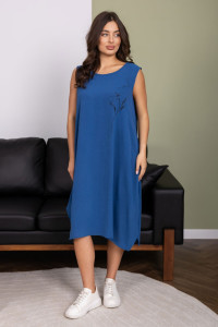 Платье женское 2162/1 жатка кантри (р-ры: 50-64) синий