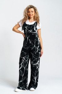 Комбинезон женский КБЗ-01 жатка (р-ры: 46-54) черно-белый