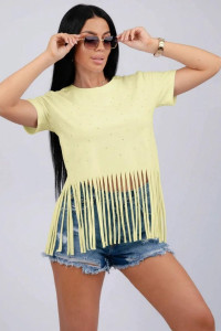Футболка женская "Карибы 4" кулирка с лайкрой (р-ры: 46-60) желтый