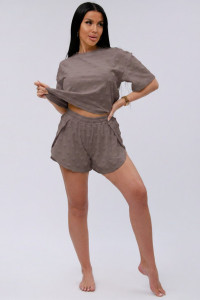 Пижама женская "Кэнди 3" махра (р-ры: 44-54) какао