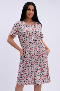 Халат женский "Рената" кулирка (р-ры: 50-60) абстракция