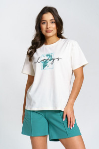 Костюм двойка женский "Агнес" кулирка-футер (р-ры: 46-56) шалфей