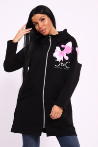 Туника женская №059425 М-4 футер 2-х нитка (р-ры: 50-64) черный