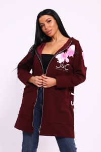 Туника женская №059425 М-4 футер 2-х нитка (р-ры: 50-64) бордовый