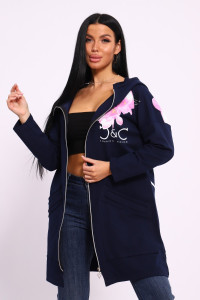 Туника женская №059425 М-4 футер 2-х нитка (р-ры: 50-64) синий