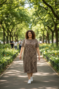 Платье женское №830 кулирка (р-ры: 62-76) леопард коричневый