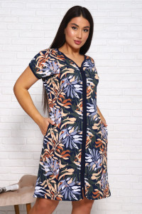 Халат женский "Ажур" кулирка (последний размер) листья 56,58