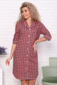 Халат женский "Вивьен" кулирка (последний размер) клетка 44,52