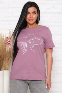 Футболка женская "Миледи" кулирка (последний размер) лиловый 70