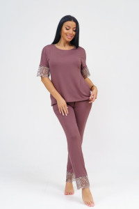 Костюм двойка женский "Стефания" вискоза (последний размер) шоколад 54,60