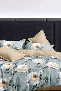 Постельное белье поплин стандарт на резинке П-3307