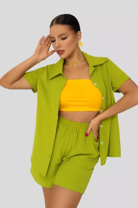 Костюм двойка женский КС-072ПРД/ЛАЙМ сингапур (последний размер) лайм 58