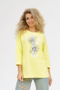 Лонгслив женский "Стиль" кулирка с лайкрой (р-ры: 46-64) лимон