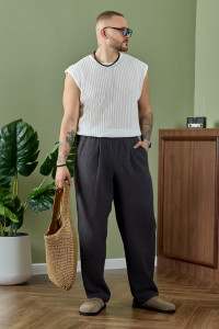 Брюки мужские "Нептун-2" фактурное полотно (р-ры: 48-58) графитовый