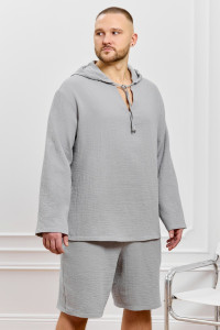 Костюм двойка мужской "Нептун-1" фактурное полотно (р-ры: 48-58) серый