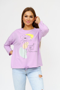 Лонгслив женский "Николь" кулирка с лайкрой (р-ры: 44-62) лаванда