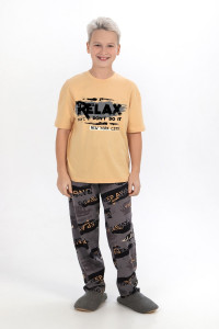 Костюм двойка детский "Гранж-1" кулирка (последний размер) бежевый 170