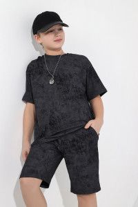 Костюм двойка детский "Дым-1" кулирка (последний размер) черный 170