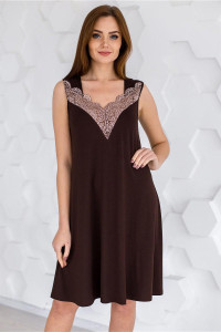 Сорочка женская "Боярыня" вискоза+кружево (последний размер) коричневый 60