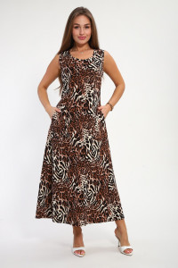 Сарафан женский №258 кулирка (последний размер) леопард 50