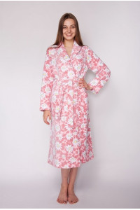 Халат женский махровый "Виолетта" (последний размер) розовая ромашка 50