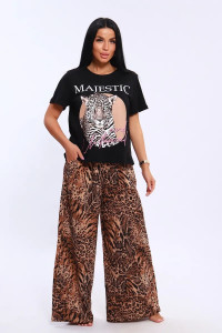 Костюм двойка женский КЖ-006 кулирка (р-ры: 46-60) питон темный