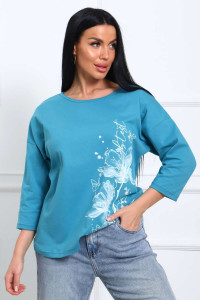 Туника женская №29548 кулирка (р-ры: 50-60) петроль