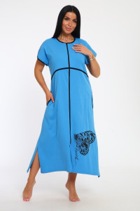 Халат женский "Tropic" кулирка пенье (р-ры: 48-66) голубой