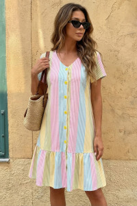 Халат женский К-370 "Майя" кулирка (р-ры: 44-56) радуга