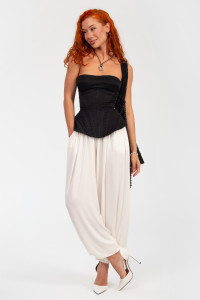 Брюки женские ВИ-114 "Алладины" модал (р-ры: 44-58) молочный