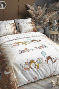 Детское постельное белье поплин на резинке П-305Т