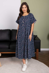 Платье женское 2146/1 кулирка (р-ры: 52-62) темно-синий