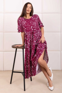 Платье женское 1872/20 кулирка (р-ры: 48-62) бордовый-белый