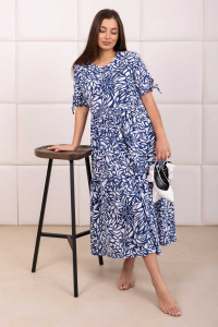Платье женское 1872/22 кулирка (р-ры: 48-62) синий-белый