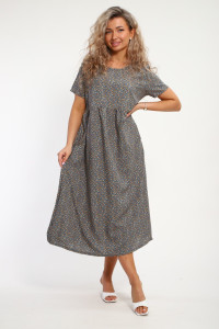 Платье женское "Агния" М456 штапель (р-ры: 48-58) темно-серый
