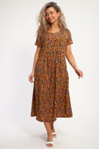 Платье женское "Агния" М456 штапель (р-ры: 48-58) коричневый