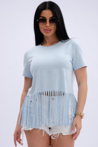 Футболка женская "Карибы 3" кулирка с лайкрой (р-ры: 46-60) голубой