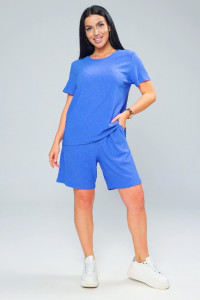 Костюм двойка женский М-1045 жатка (р-ры: 48-50) голубой