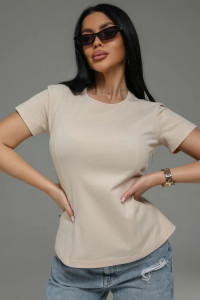 Футболка женская "Мода" кулирка с лайкрой пенье фирча (р-ры: 44-54) бежевый