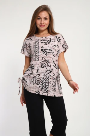 Костюм двойка женский №267 кулирка (р-ры: 50-60) бежевый