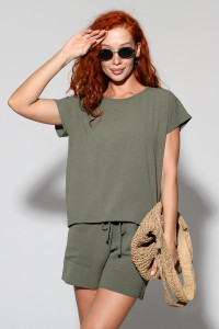 Футболка женская №2292 жатка (р-ры: 42-52) хаки