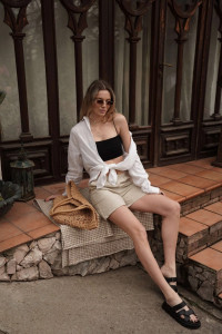 Шорты женские "Льняная палитра" М-16Ш лён (р-ры: 44-48) бежевый