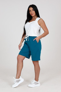 Шорты-бермуды женские ШФ-2219 футер (р-ры: 46-56) петроль