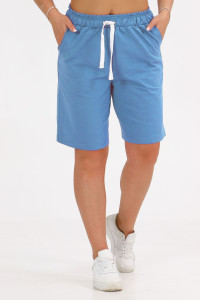 Шорты-бермуды женские ШФ-2219 футер (р-ры: 46-56) голубой